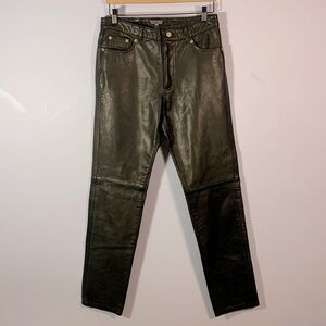 Polo jeans co Ralph Lauren 90’s black leather pants size 10 womens made in India